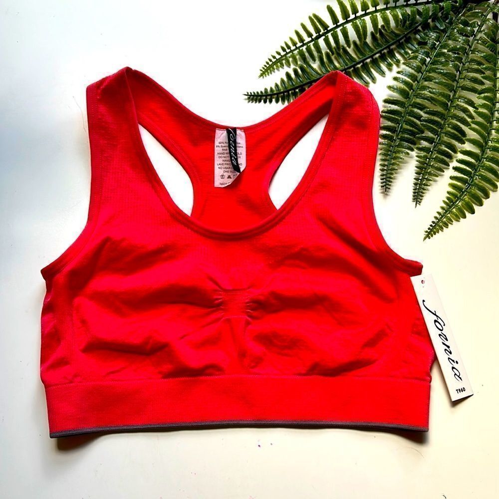 Fornia Neon Orange Racerback Bralette Sz S